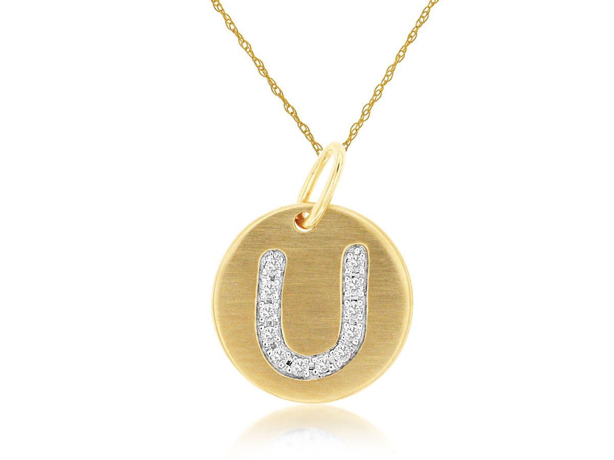 INITIAL DIAMOND PENDANT U