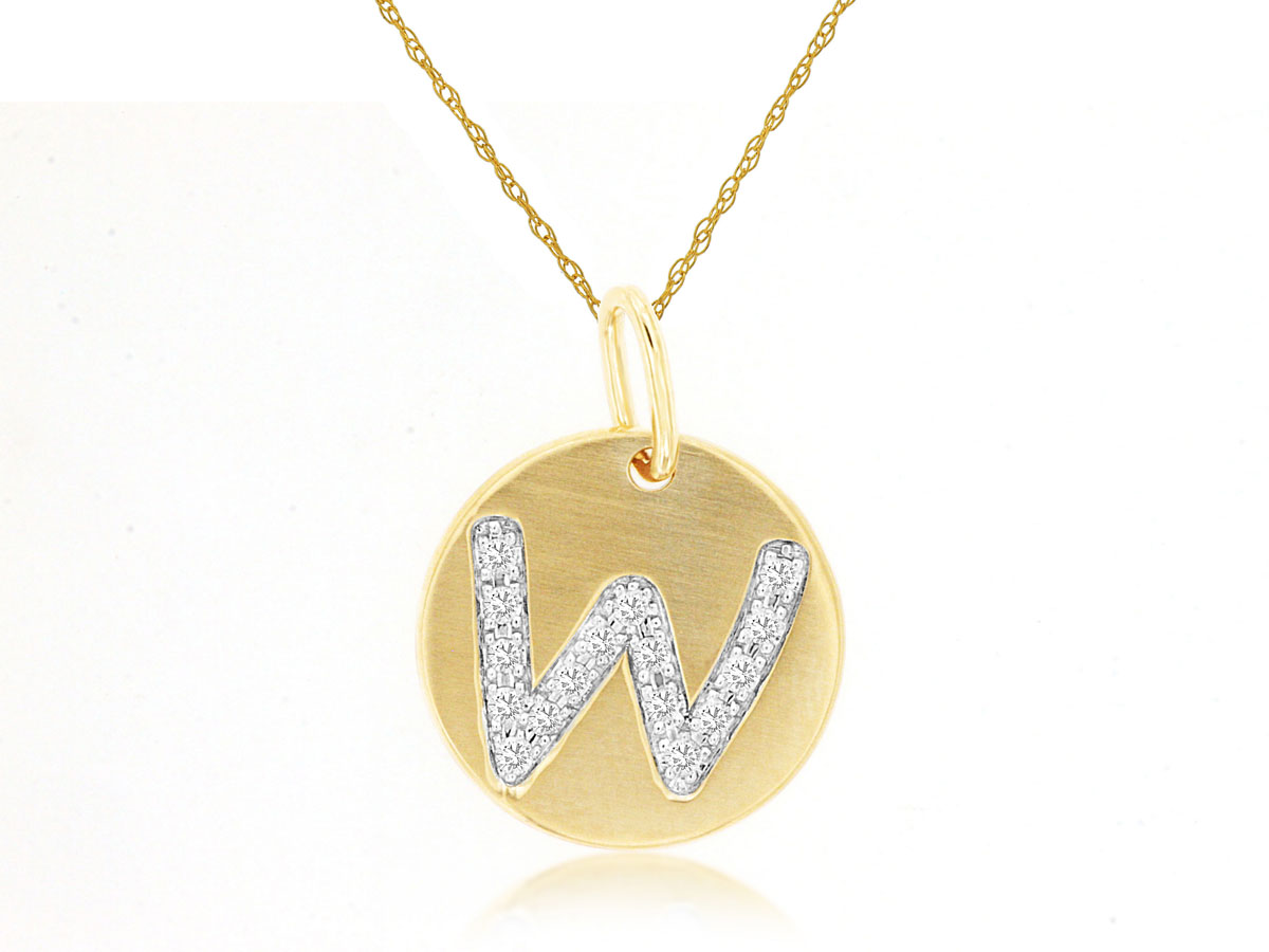 INITIAL DIAMOND PENDANT W