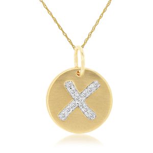 INITIAL DIAMOND PENDANT X