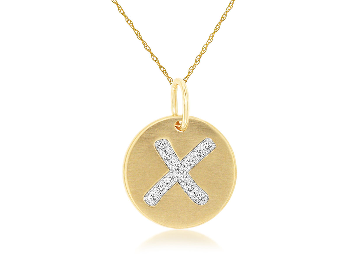 INITIAL DIAMOND PENDANT X
