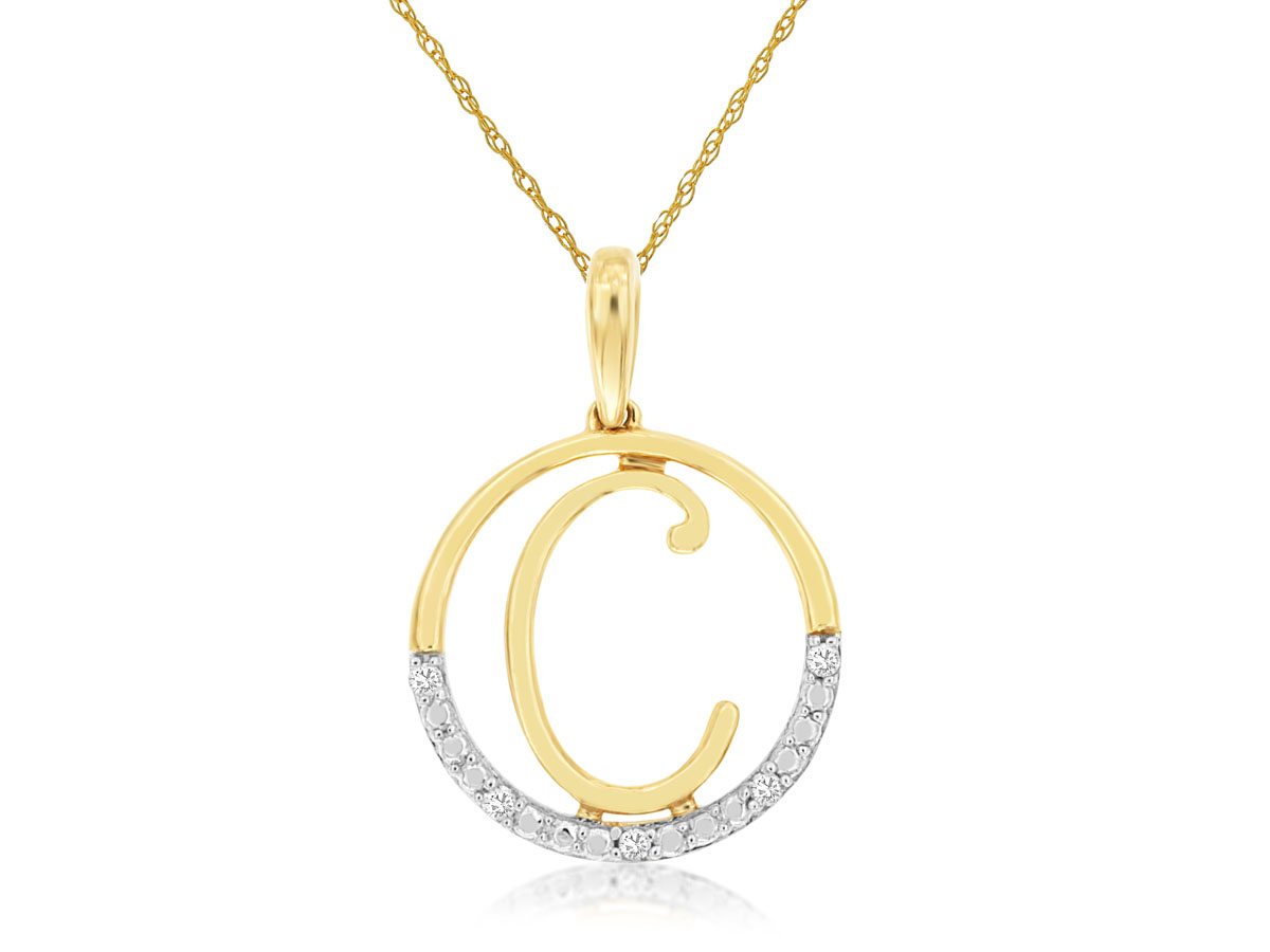 INTIAL DIAMOND PENDANT C