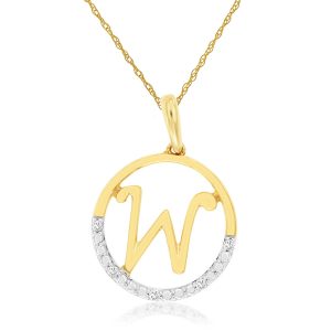 INTIAL DIAMOND PENDANT W