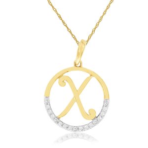 INTIAL DIAMOND PENDANT X