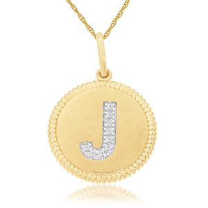 INTIAL DIAMOND PENDANT J
