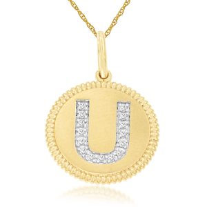 INTIAL DIAMOND PENDANT U