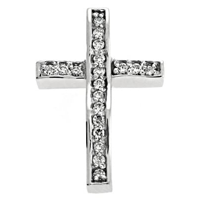 White Gold Diamond Cross