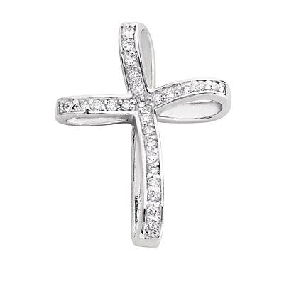 White Gold Diamond Cross