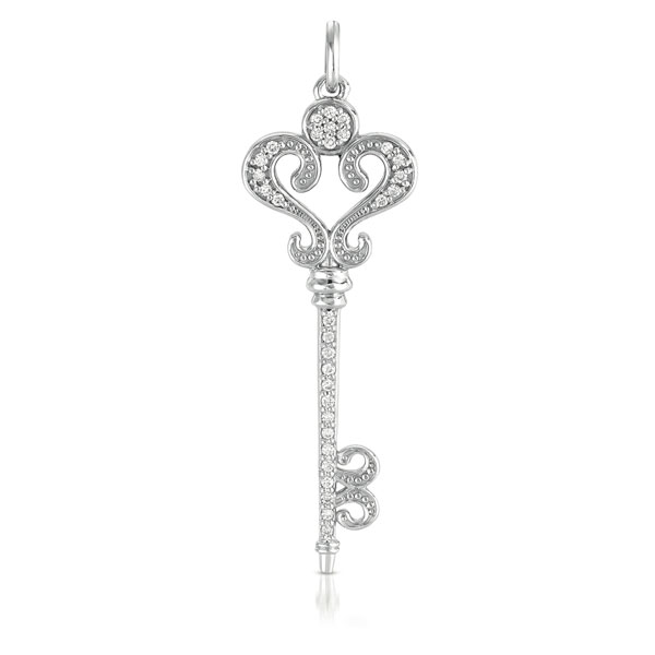 White Gold Key Charm 49mm