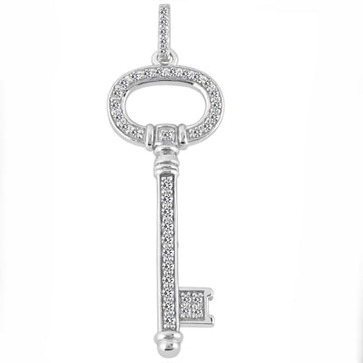 White Gold Key Charm 45mm