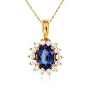 TANZANITE & DIAMOND PENDANT