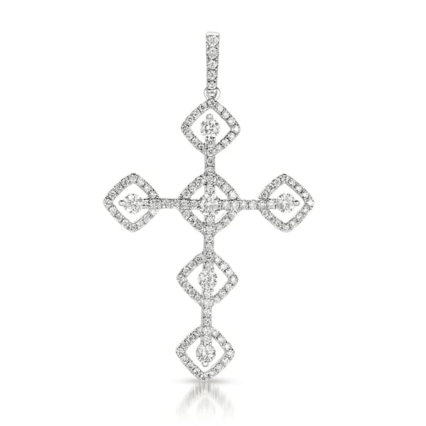 White Gold Diamond Cross Pendant