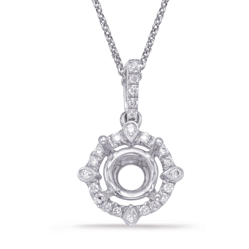 Diamond Pendant For .25ct Round Stone