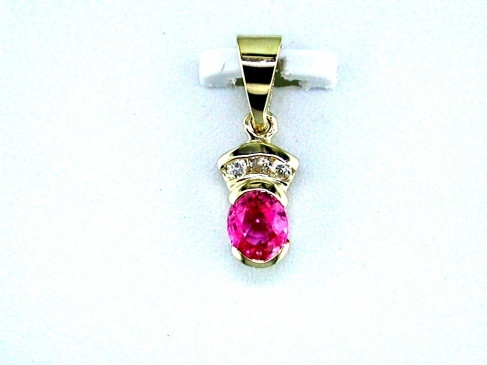 DIAMOND &PINK SAPPHIRE PENDANT