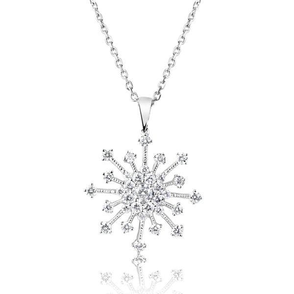 White Gold Snowflake Diamond Pendant