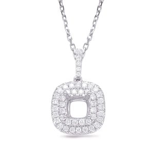 Diamond Pendant 0.75ct Cushion Center