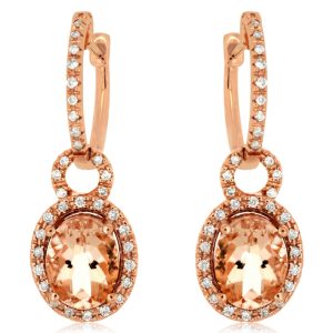 MORGANITE & DIAMOND EARRING