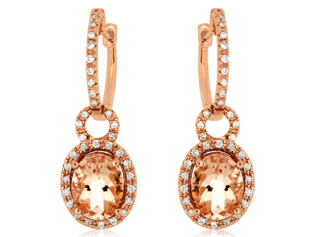 MORGANITE & DIAMOND EARRING