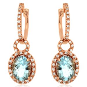 AQUAMARINE & DIAMOND EARRING