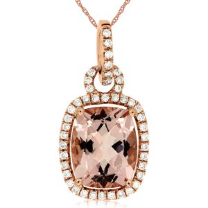 MORGANITE & DIAMOND PENDANT