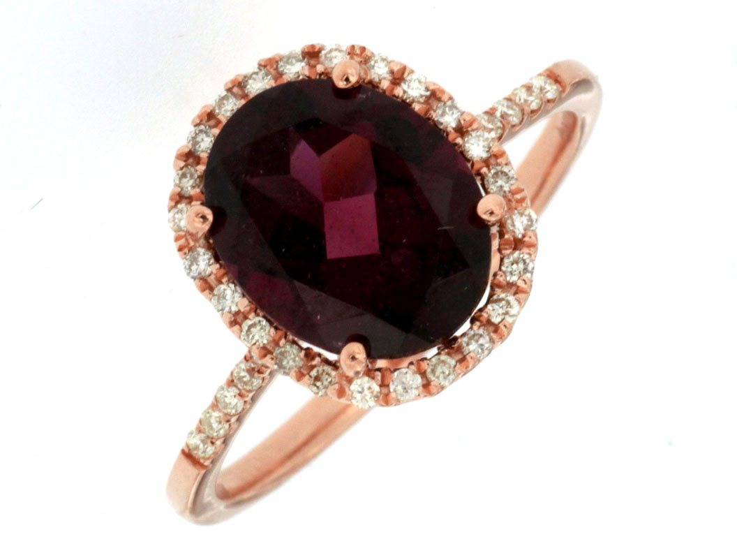 RHODOLITE & DIAMOND RING