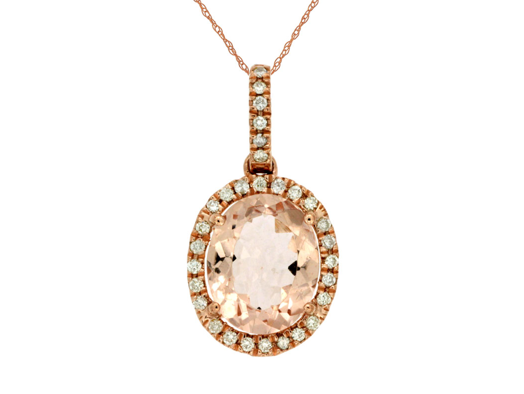 MORGANITE & DIAMOND PENDANT