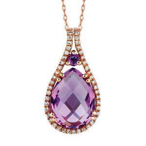 AMETHYST & DIAMOND PENDANT