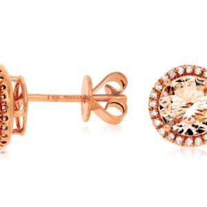 MORGANITE & DIAMOND EARRING