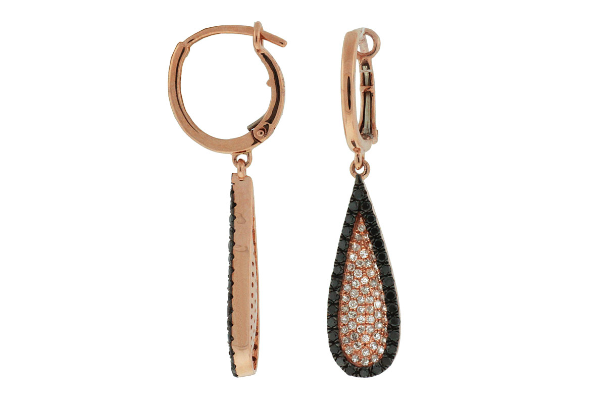 DIAMOND &BLACK DIAMOND EARRING