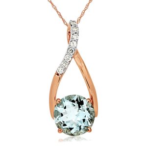 AQUAMARINE & DIAMOND PENDANT
