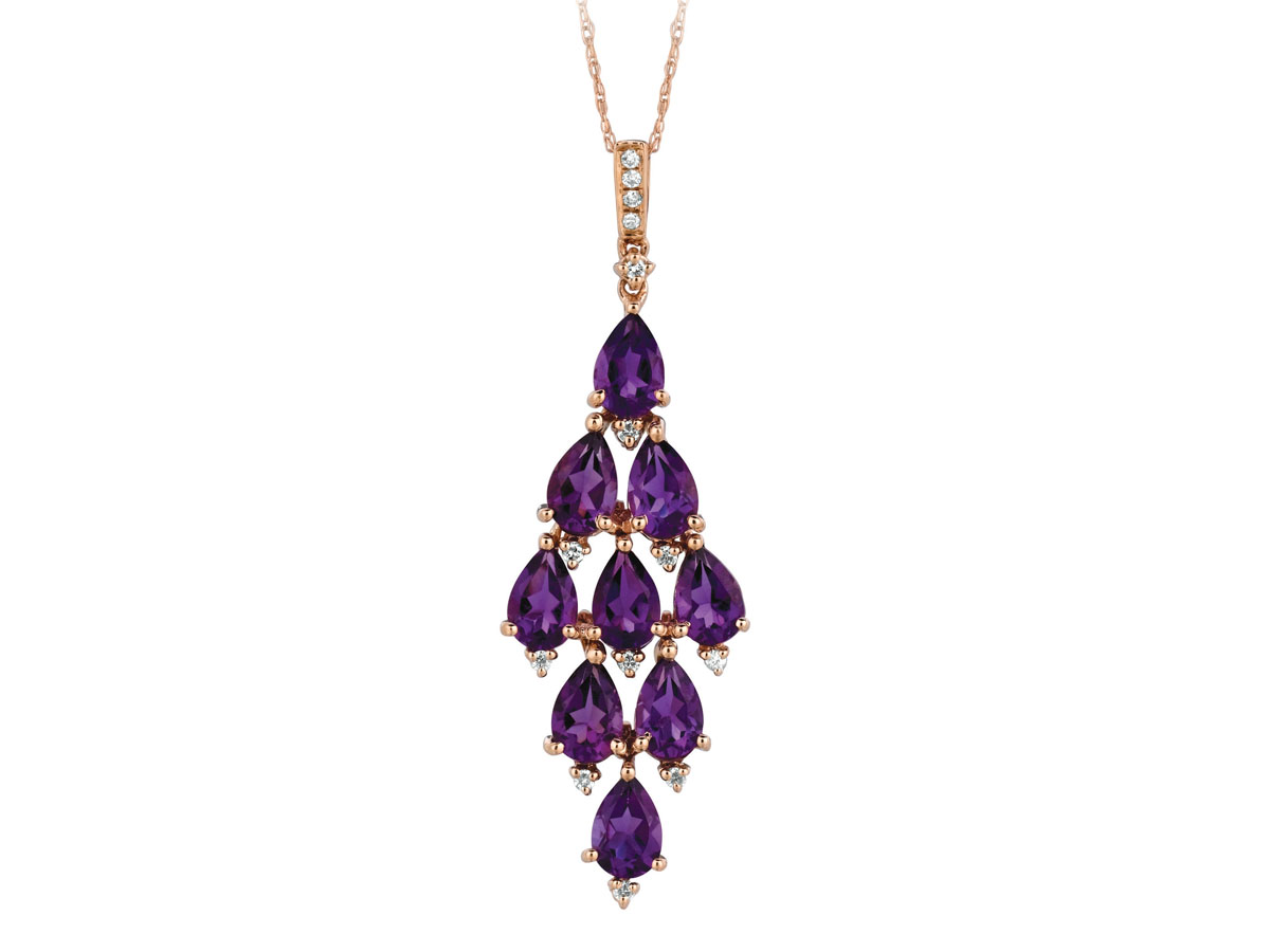 AMETHYST & DIAMOND PENDANT