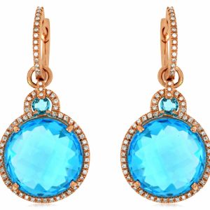 BLUE TOPAZ & DIAMOND EARRING