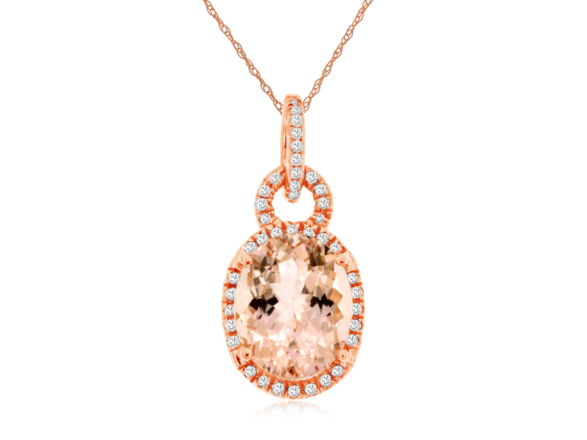 MORGANITE & DIAMOND PENDANT