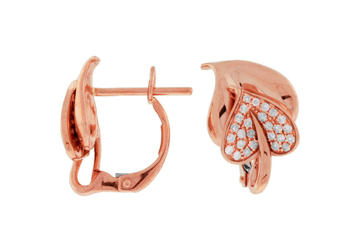 DIAMOND HEART LEAF EARRING