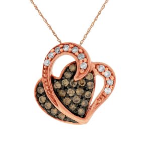 DIA & MOCHA DIA HEART PENDANT
