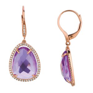 AMETHYST & DIAMOND EARRING