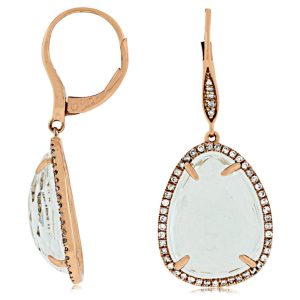 WHITE TOPAZ & DIAMOND EARRING