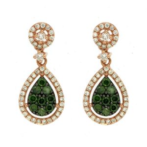 WHITE & GREEN DIAMOND EARRING