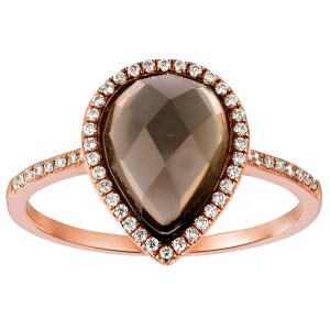 SMOKY QUARTZ & DIAMOND RING
