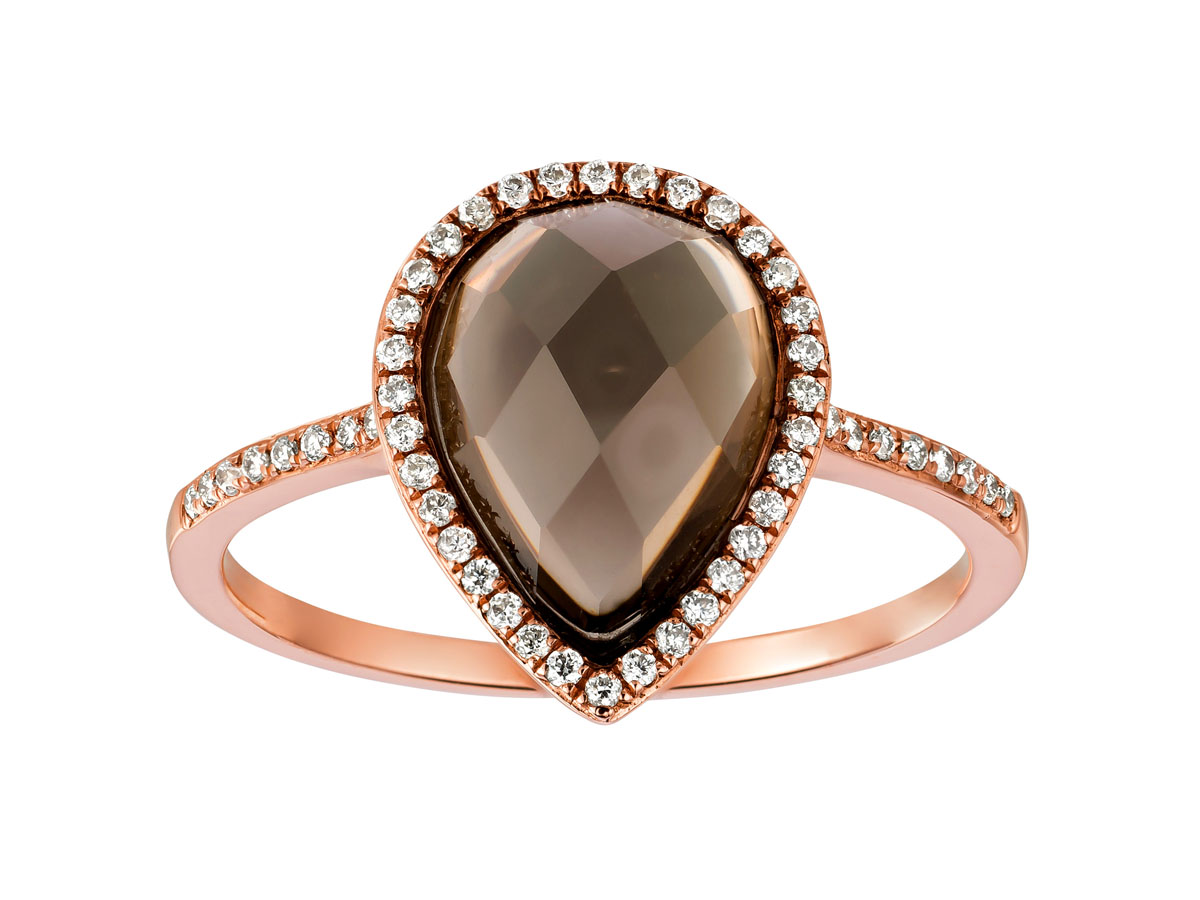 SMOKY QUARTZ & DIAMOND RING