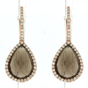 SMOKY QUARTZ & DIAMOND EARRING