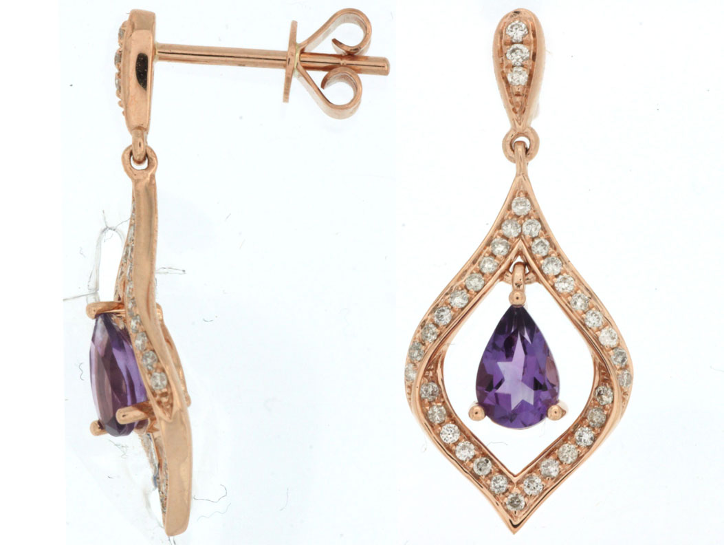 AMETHYST & DIAMOND EARRING
