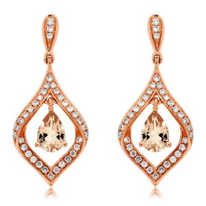 MORGANITE & DIAMOND EARRING