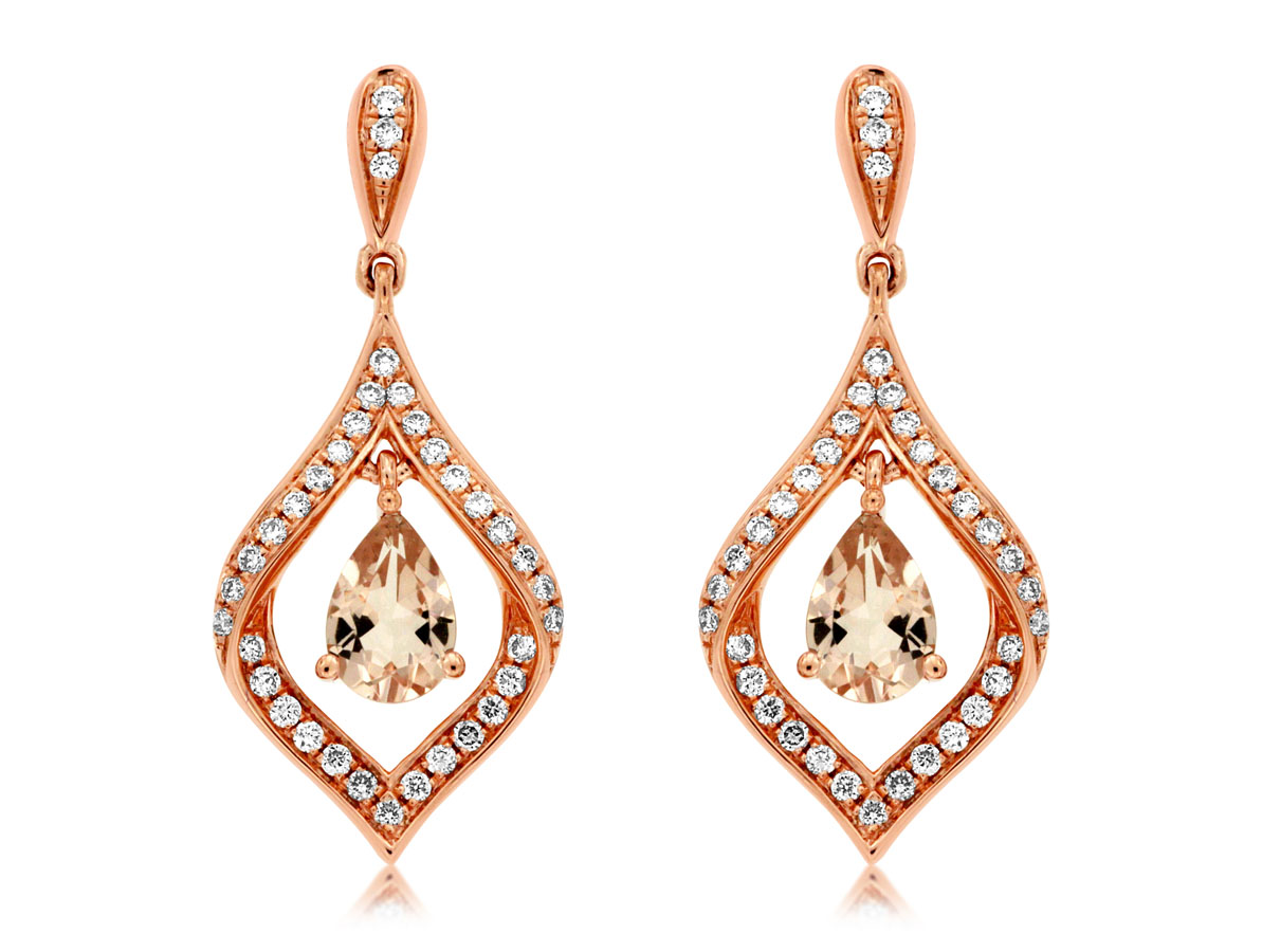 MORGANITE & DIAMOND EARRING
