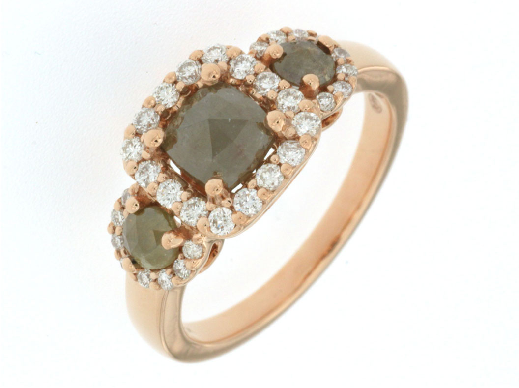 18K GREEN & WHITE DIAMOND RING