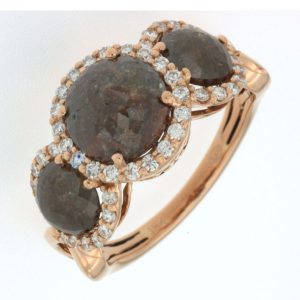 18K MOCHA & WHITE DIAMOND RING