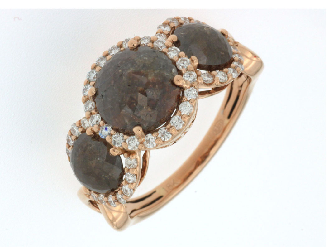 18K MOCHA & WHITE DIAMOND RING