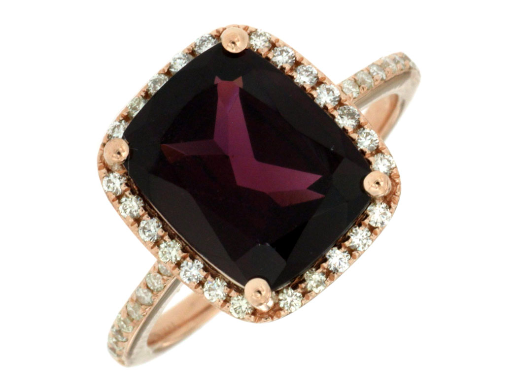 RHODOLITE & DIAMOND RING