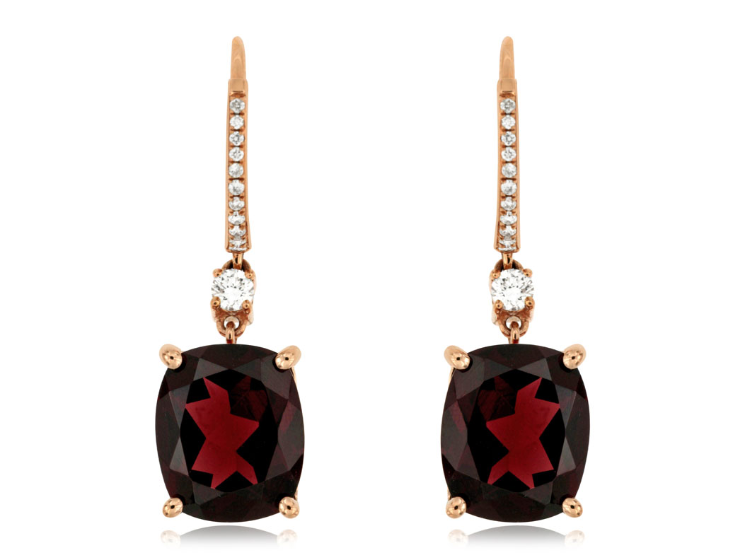 RHODOLITE & DIAMOND EARRING