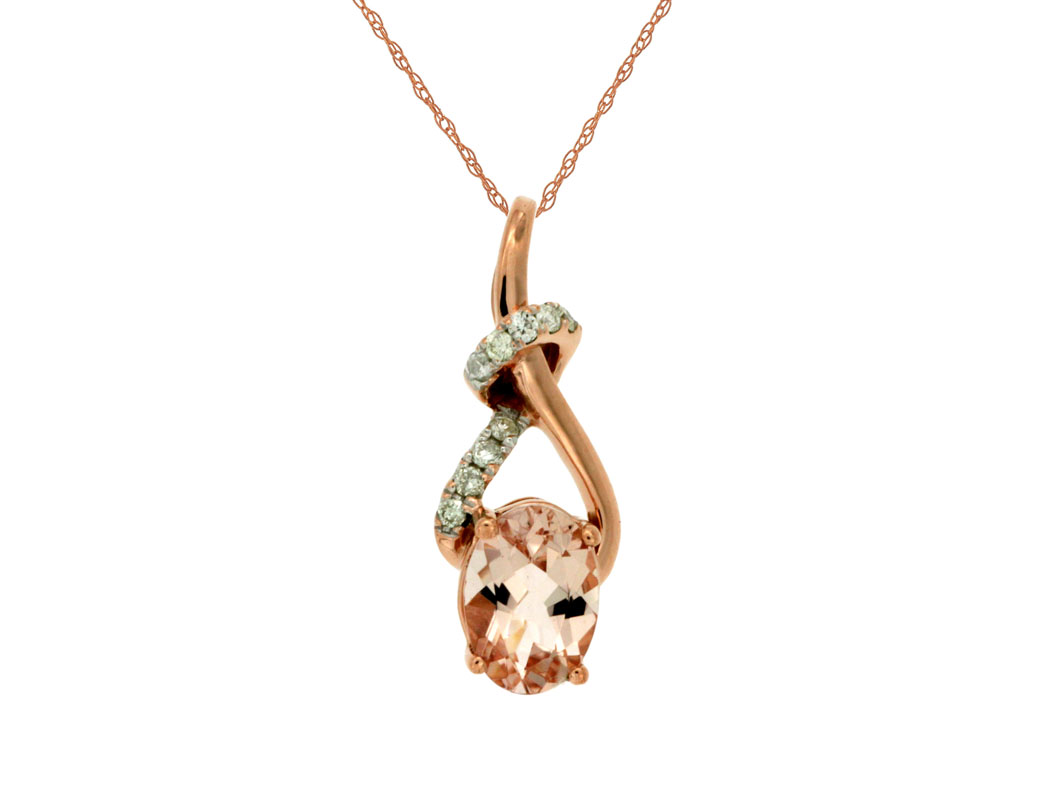 MORGANITE & DIAMOND PENDANT