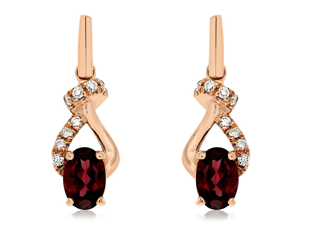 RHODOLITE & DIAMOND EARRING